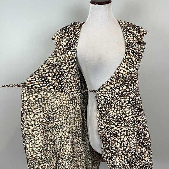 Free People French Quarter Mini Wrap Dress Size XS Brown Black Print NWT - Picture 11 of 14